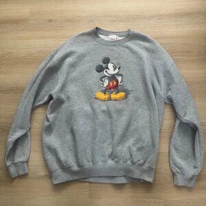 Men's Disney Store Mickey Mouse Gray Sweater Size XL